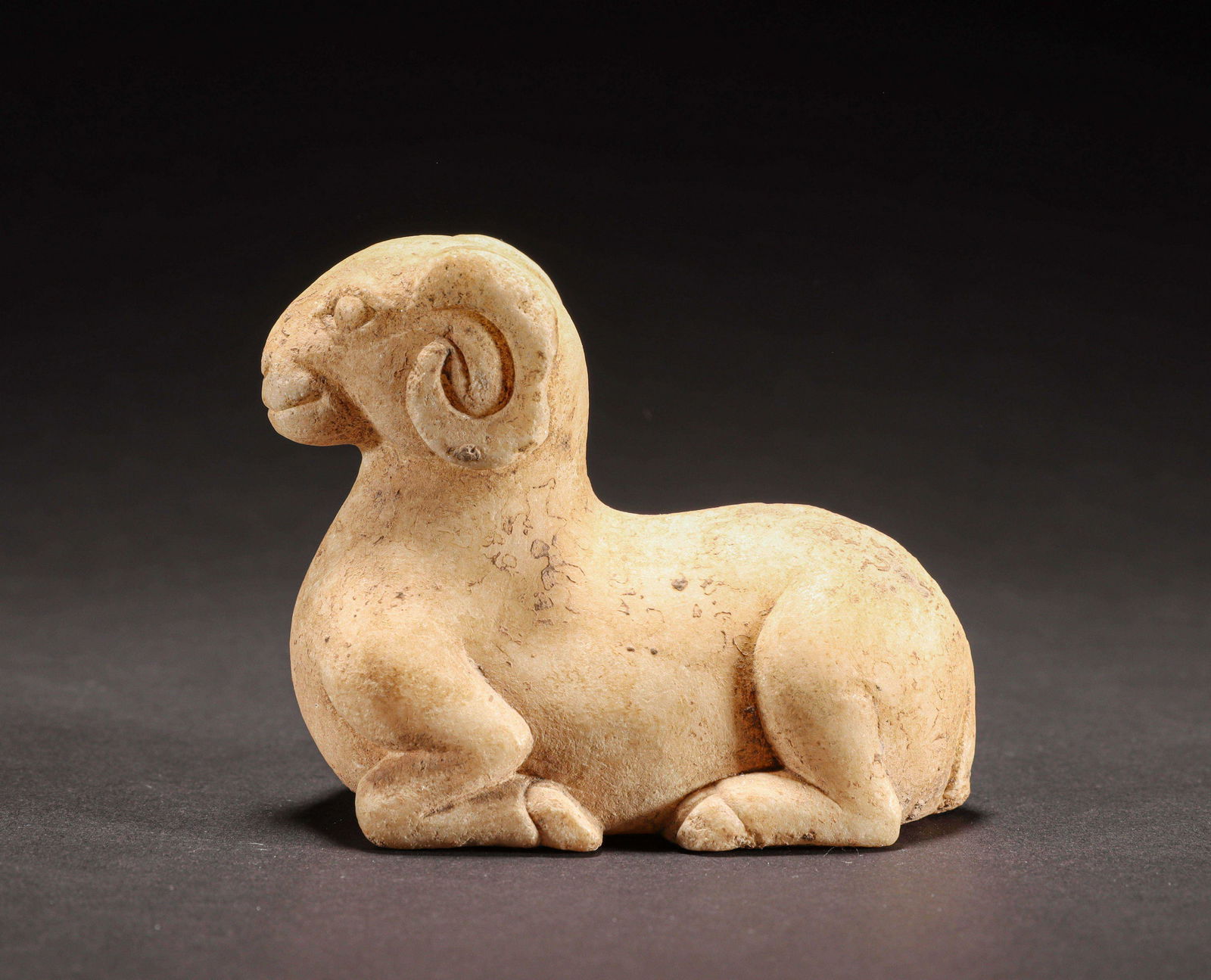 CHINESE WHITE MARBLE SHEEP, TANG DYNASTY (1 of 7)