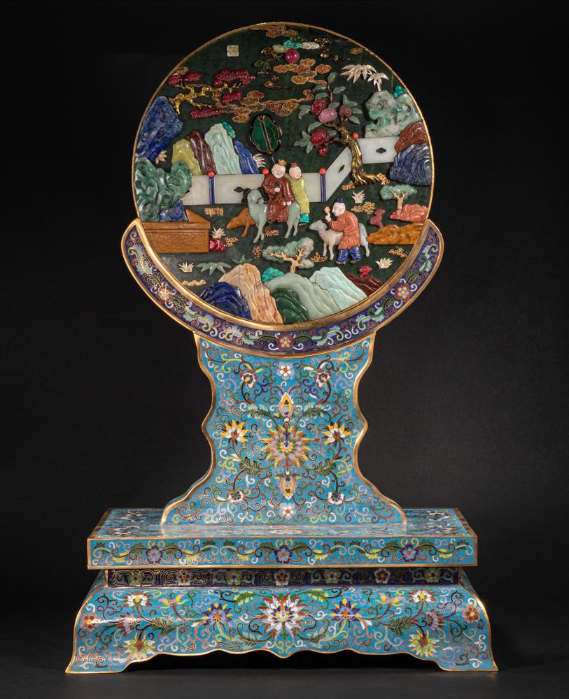 CHINESE JASPER SCREEN, QING DYNASTY (1 of 9)