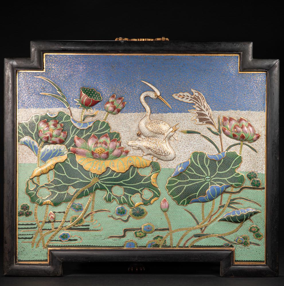 CHINESE CLOISONNE HANGING SCREEN, QING DYNASTY (1 of 7)