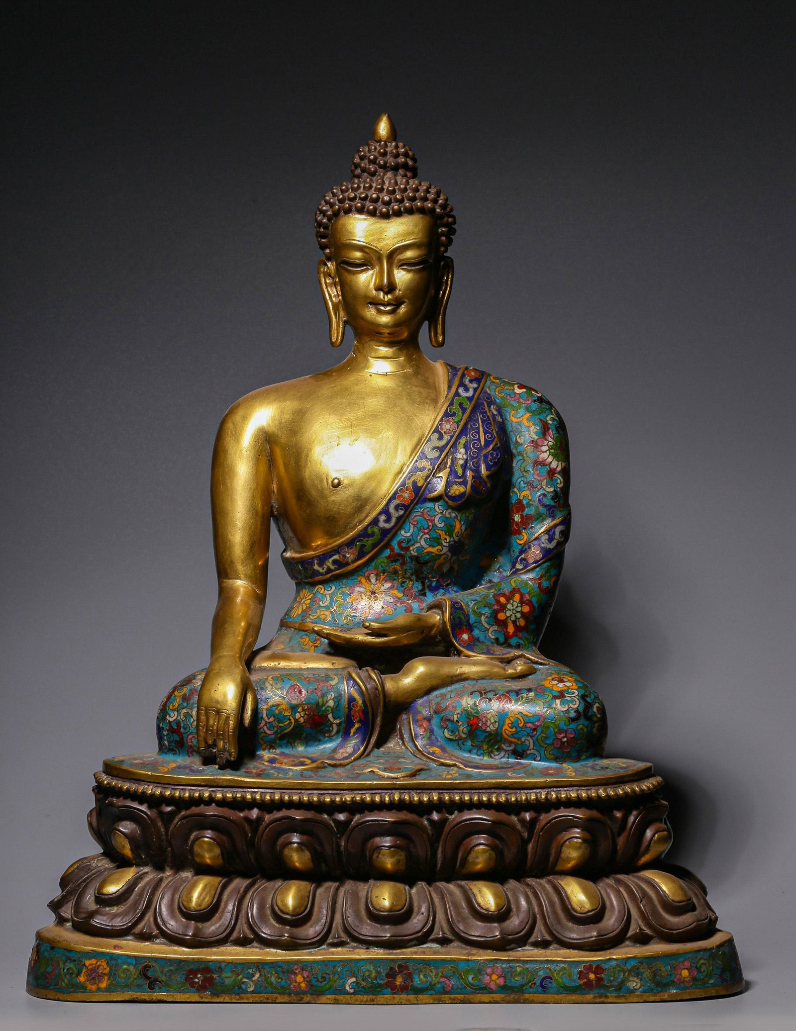 CHINESE CLOISONNE BUDDHA STATUE, MING DYNASTY (1 of 10)