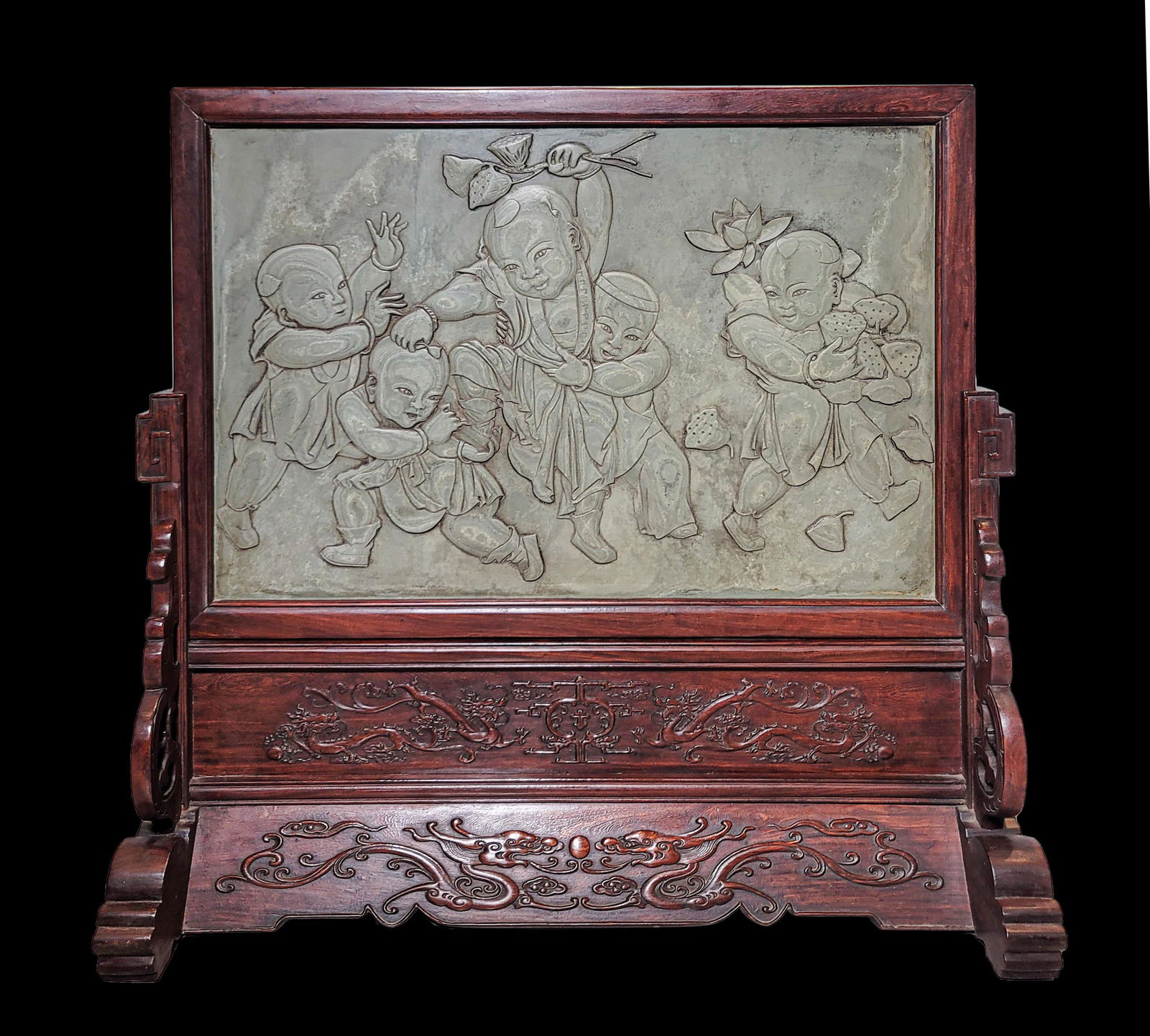 CHINESE STONE CARVING SCREEN, QING DYNASTY (1 of 10)