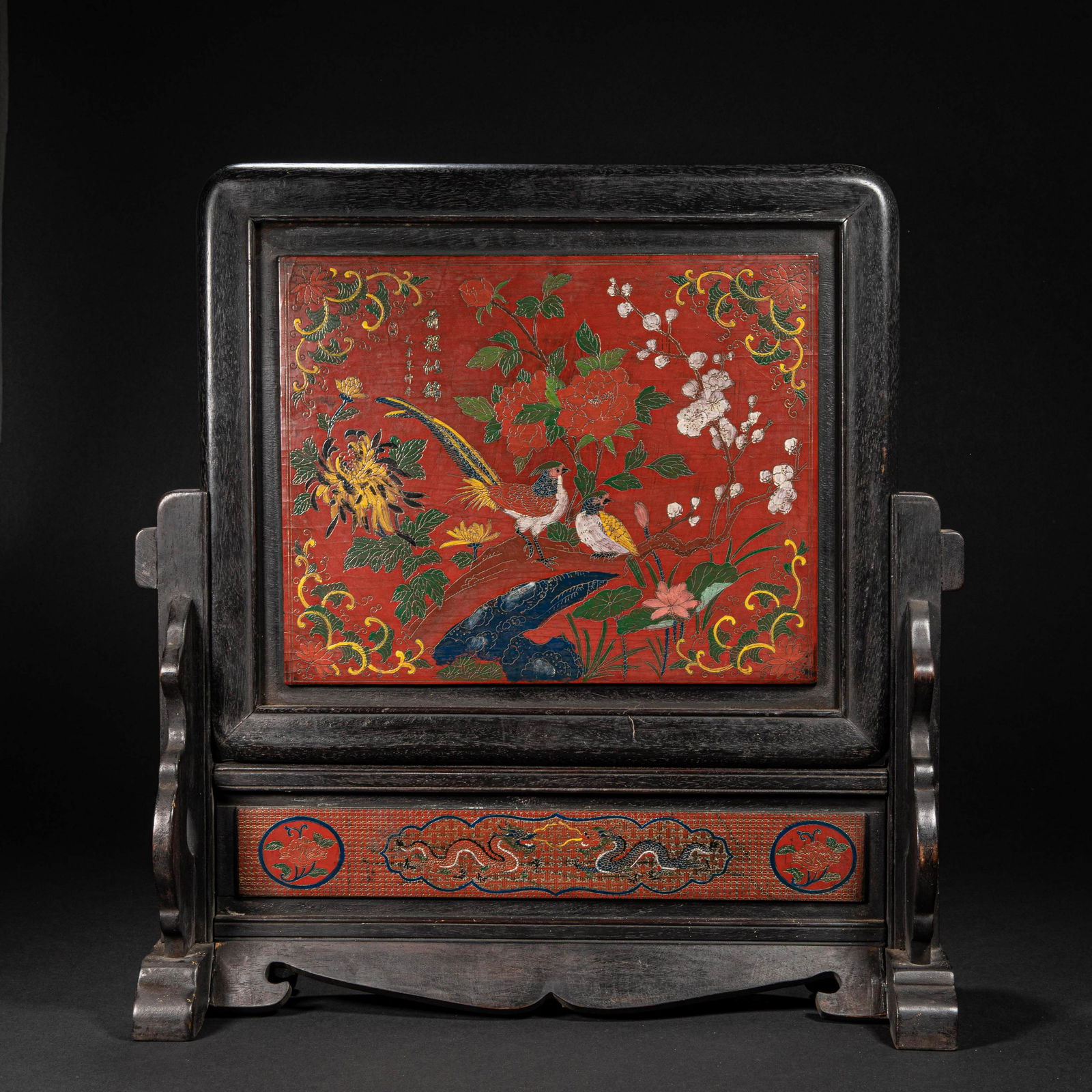 CHINESE LACQUER SCREEN, QING DYNASTY (1 of 10)