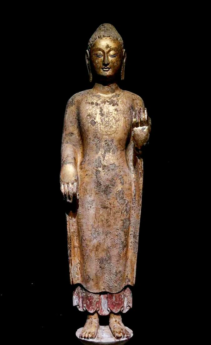 CHINESE BLUESTONE BUDDHA STATUE, NORTHERN WEI DYNASTY (1 of 9)