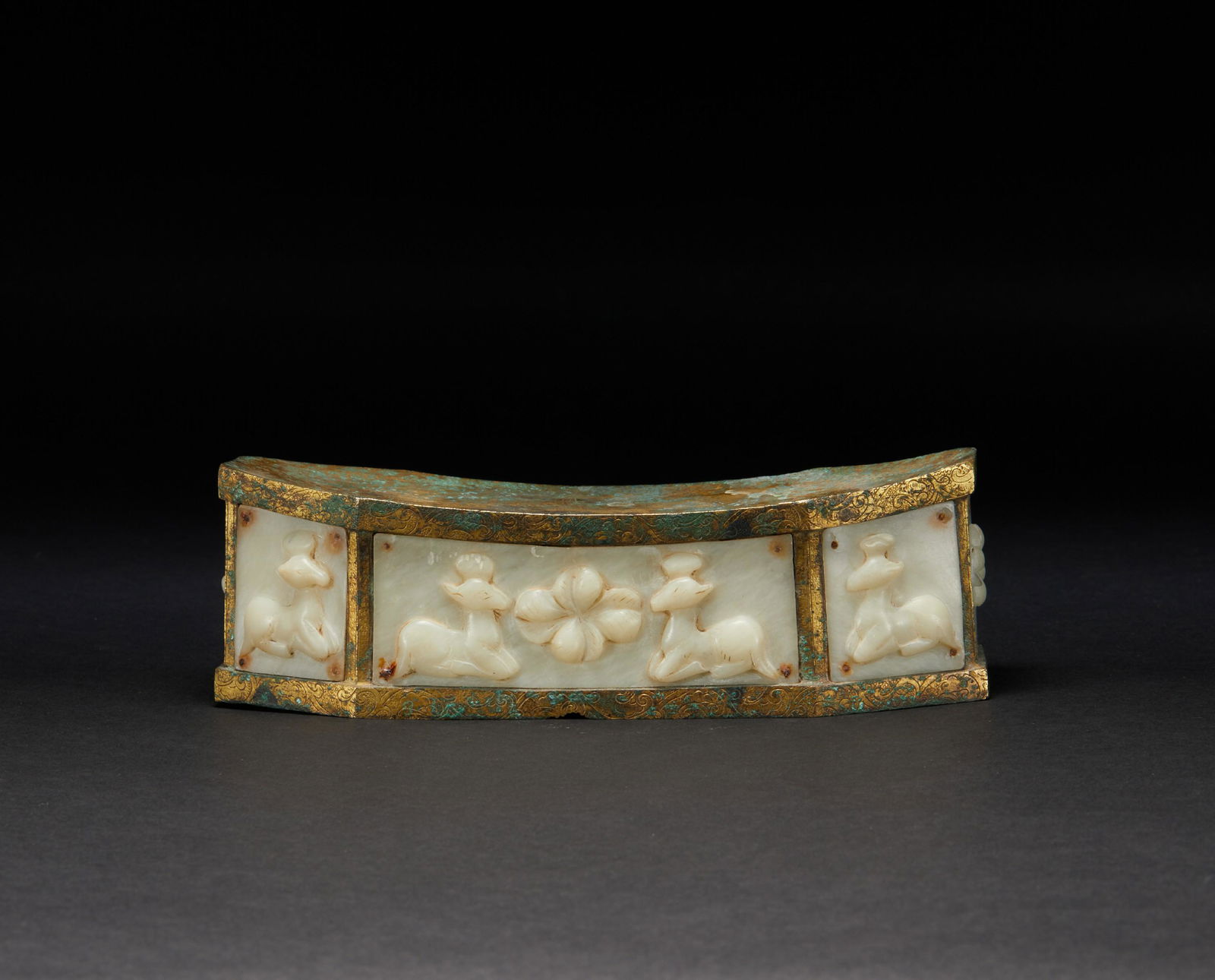 LIAO DYNASTY COPPER HETIAN JADE PILLOW (1 of 12)