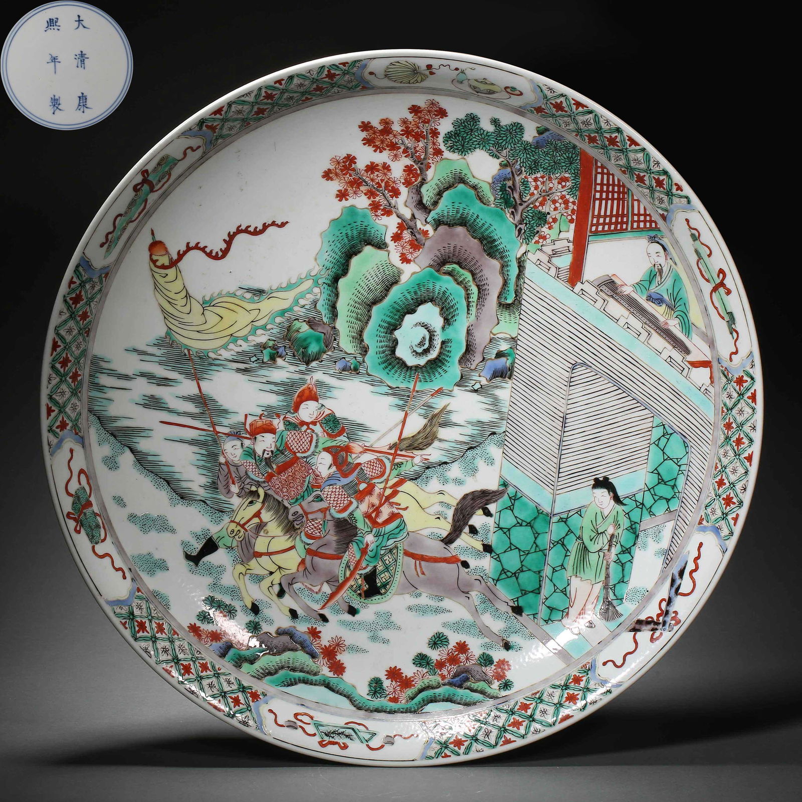CHINESE MING DYNASTY COLORFUL FIGURE PLATE (1 of 11)