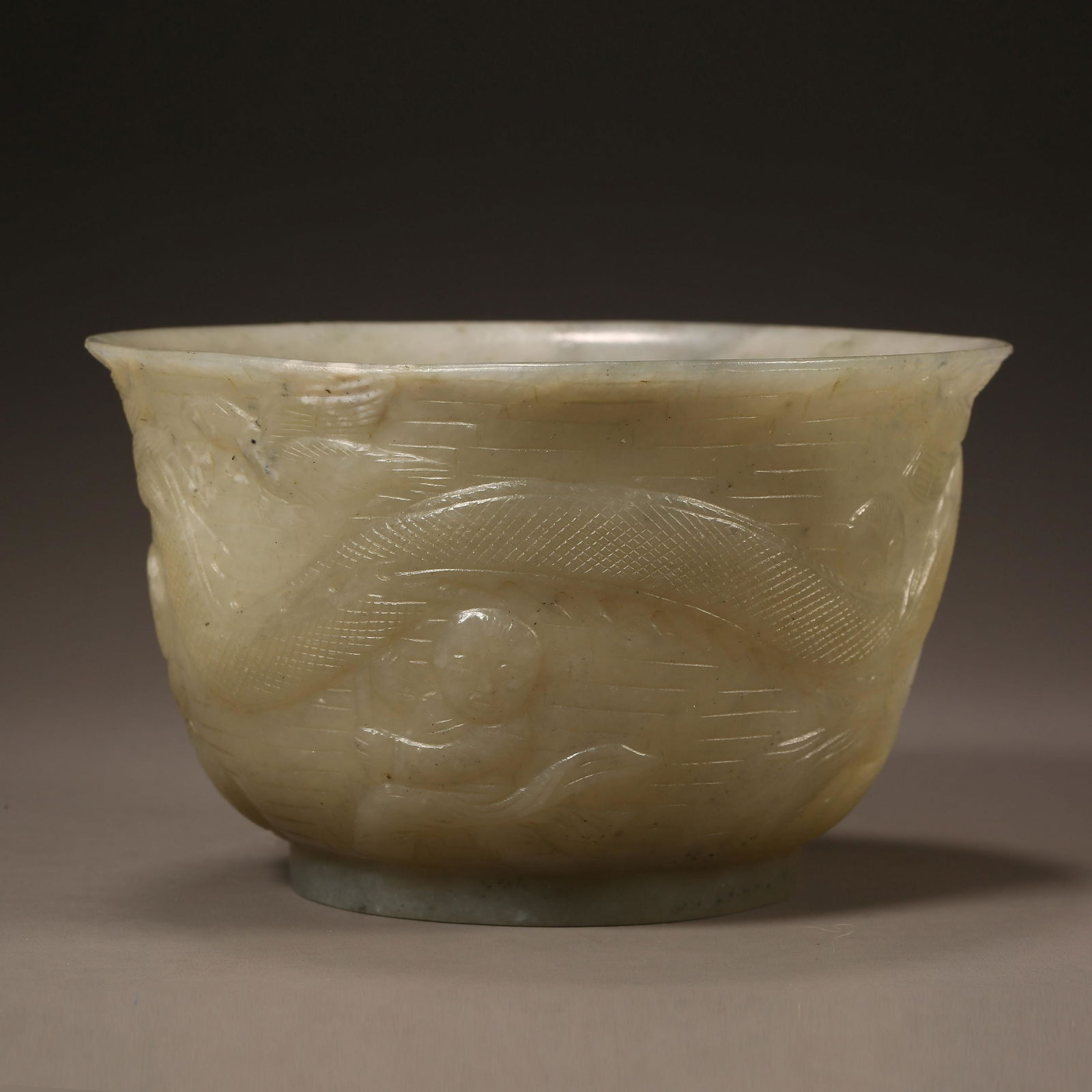 HETIAN JADE DRAGON BOWL, QING DYNASTY, CHINA (1 of 8)
