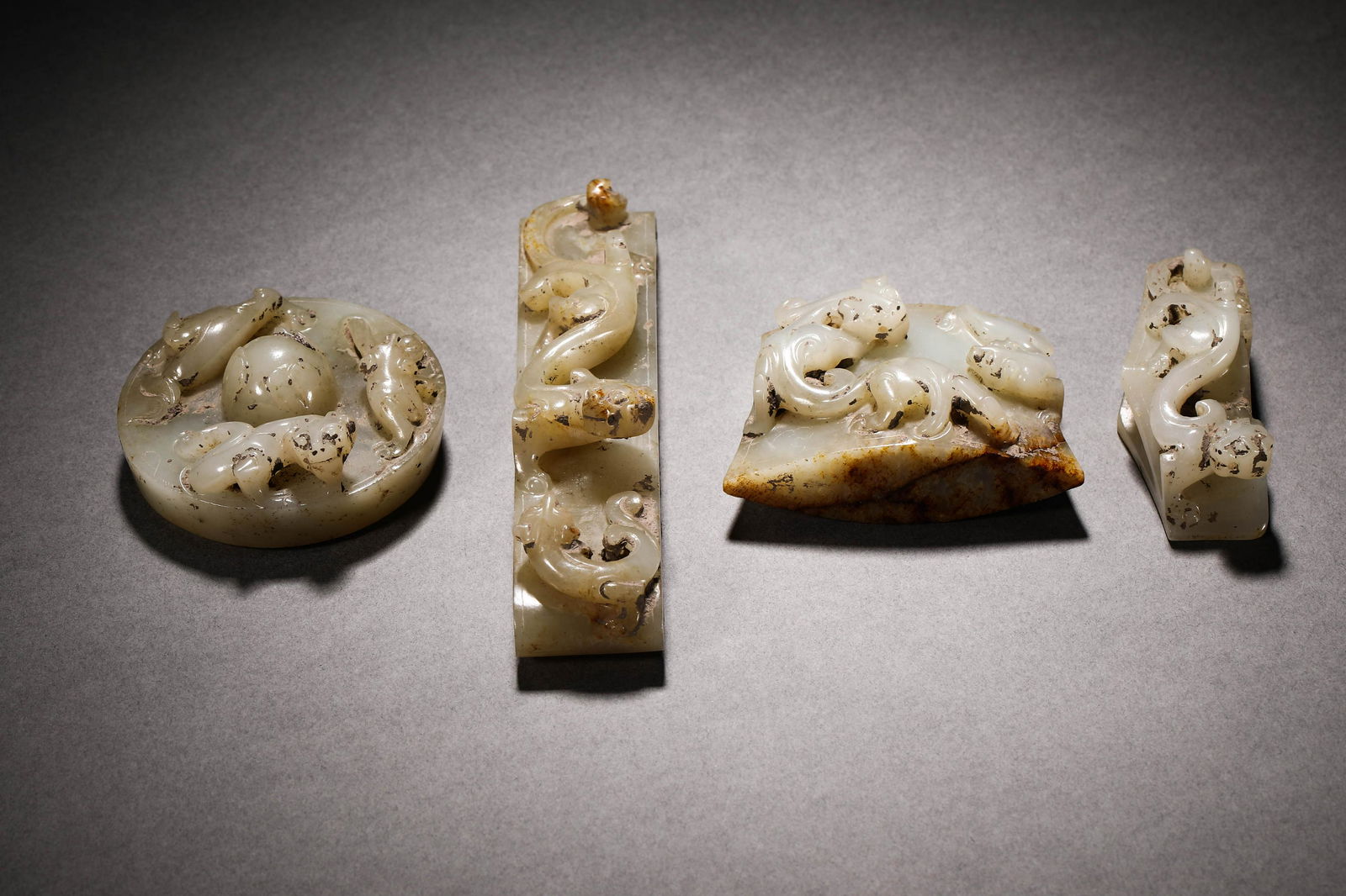 HAN DYNASTY HETIAN JADE BEAST SWORD ORNAMENTS (1 of 14)