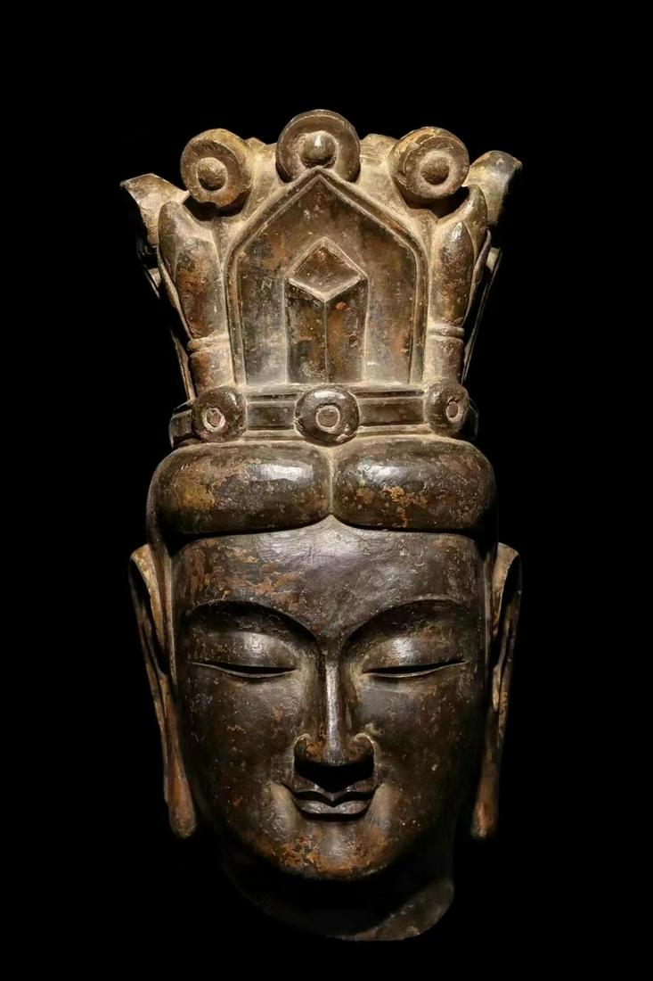 CHINESE BLUE STONE BUDDHA HEAD (1 of 10)