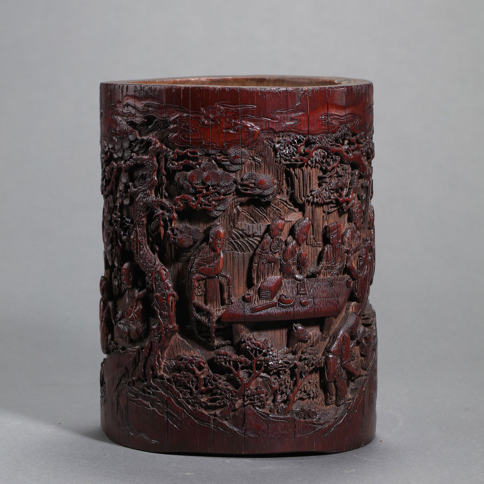 CHINESE QING DYNASTY BAMBOO CARVED BRUSH HOLDER (1 of 8)