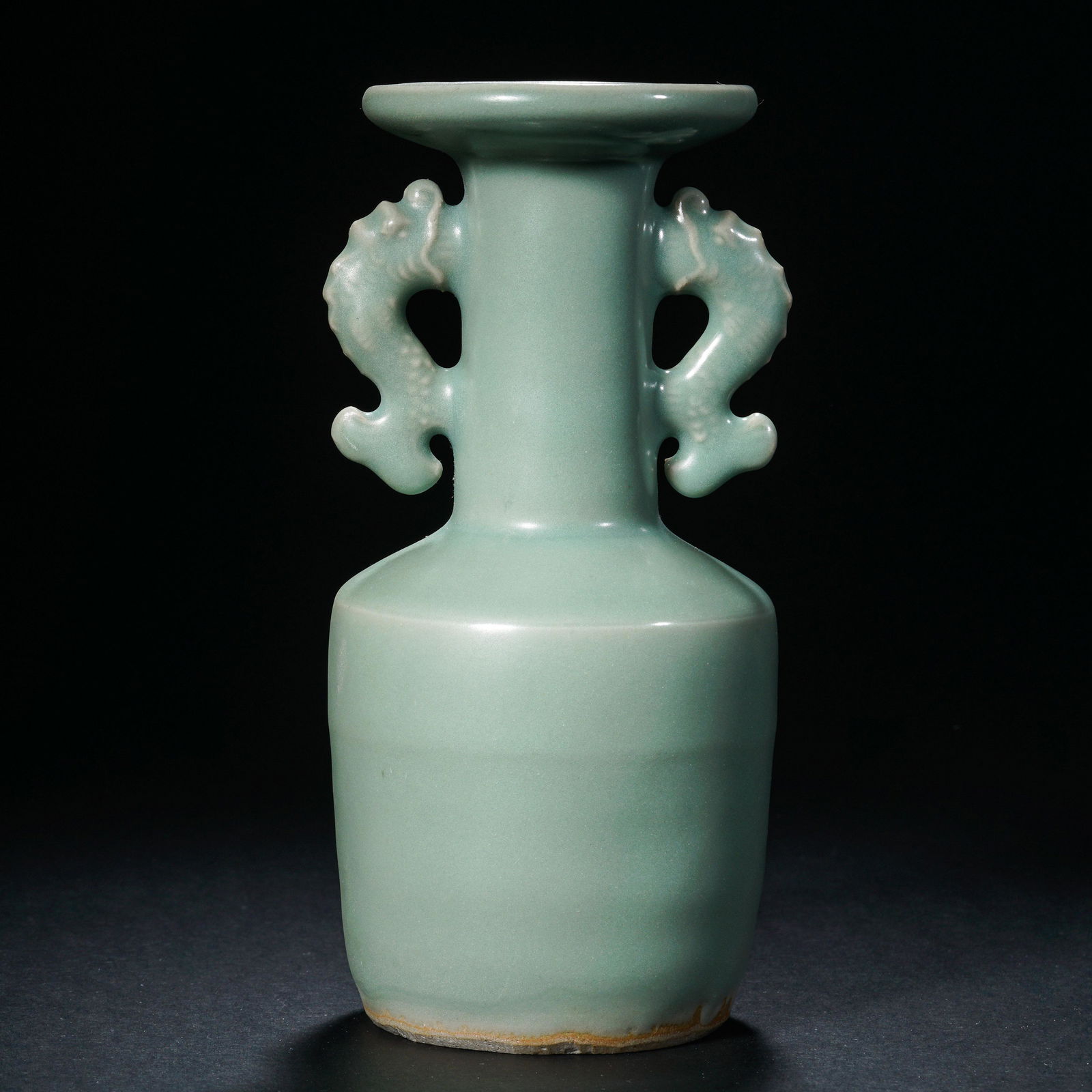 LONGQUAN WARE BLUE GLAZE VASE WITH TWO EARS, SOUTHERN SONG DYNASTY, CHINA (1 of 8)