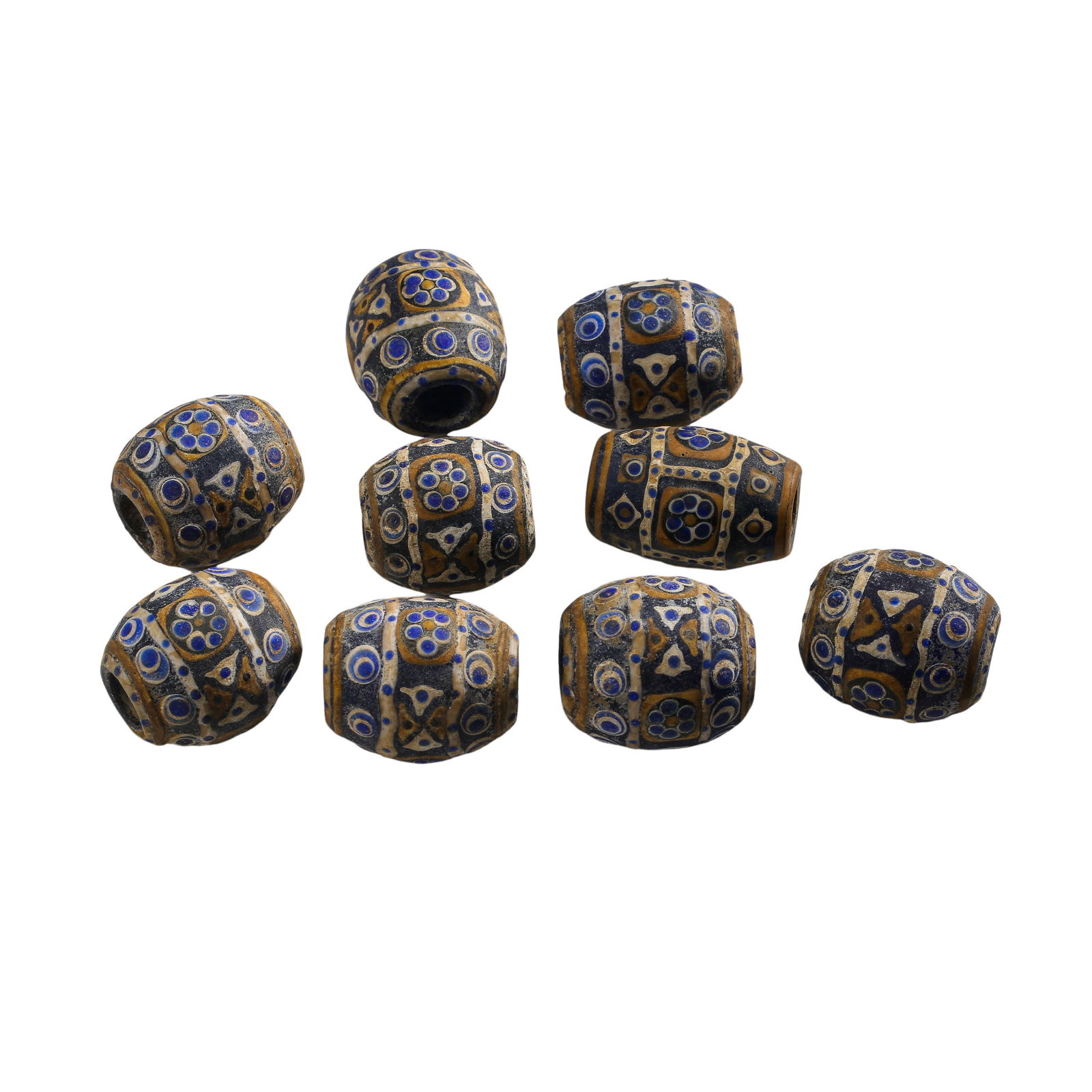 5TH - 3RD CENTURY B.C., SET OF DRAGONFLY-EYED GLAZED BEADS, WARRING STATES PERIOD (1 of 11)