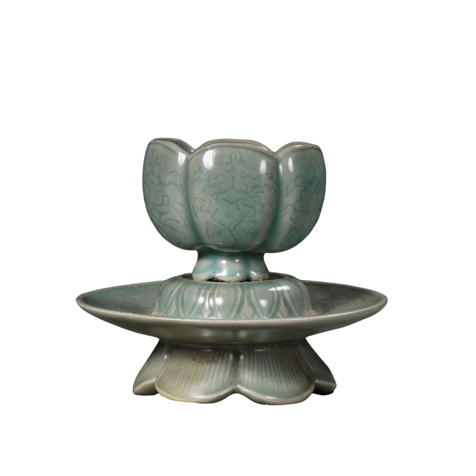 KOREAN GORYEO CELADON FLOWER PATTERN ZHAN (1 of 13)