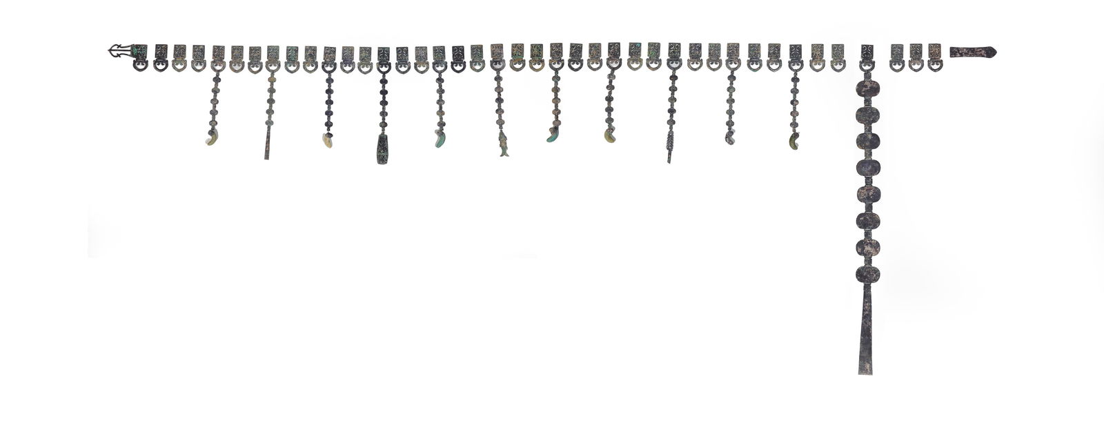 Korean ancient Silla period sterling silver belt (1 of 15)