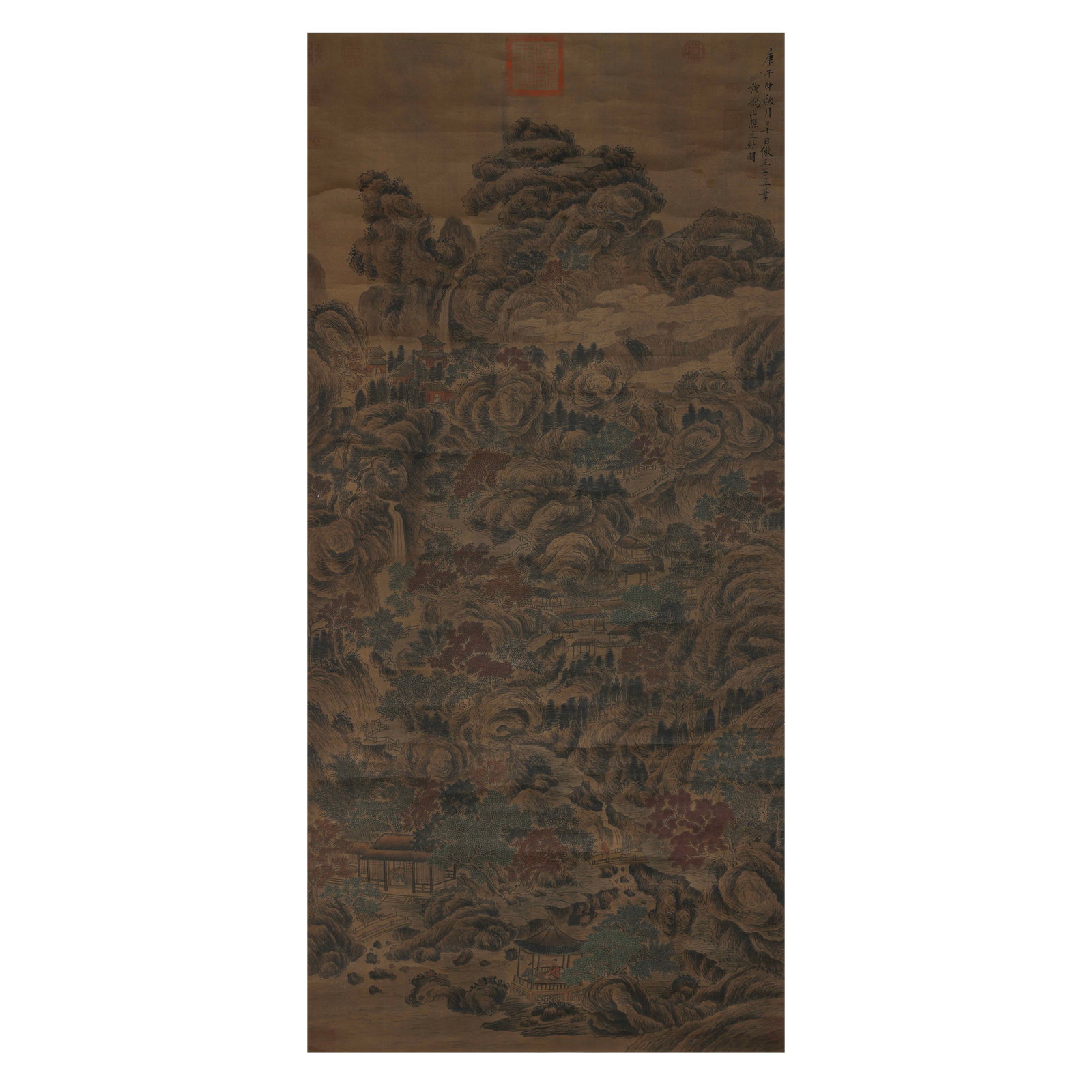 Chinese calligraphy and painting "Landscape" Wang Meng (?-1385): L. 136 cm. W. 64.5 cm.