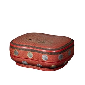 Chinese Qing Dynasty Qianlong period lacquer painted birthday cover box