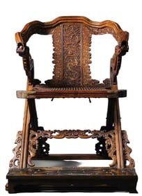 chinese Qing Dynasty Huanghuali wood dragon pattern chair