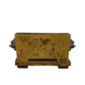 Double-eared quadratic copper furnace from the Xuande period of the Ming Dynasty, china