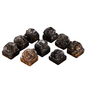 A group of Shoushan stone seals from the Qing Dynasty, china