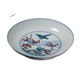 Chinese Qing Dynasty Kangxi period flower and bird pattern Plate