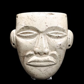 Chinese Neolithic Period Hongshan Culture Chicken Bone White Jade Face