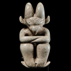 Chinese Neolithic Hongshan culture chicken bone white jade sun god statue
