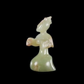 Chinese Han Dynasty jade kneeling man
