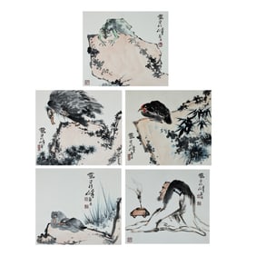 Flowers and Birds Album by Pan Tianshou (1897-1971)