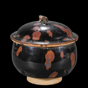 Rust spots lid bowl from Cizhou ware, Northern Song Dynasty, chinese