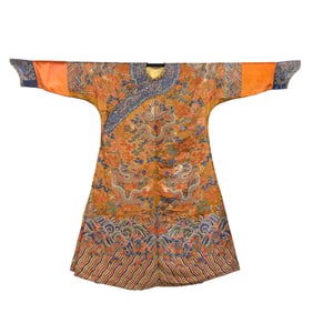 Chinese Qing Dynasty brocade dragon robe