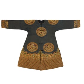 Chinese Qing Dynasty brocade dragon robe