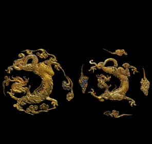 Chinese Han Dynasty pure gold ornaments