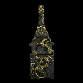 chinese Warring States Period gold and silver inlaid belt hook