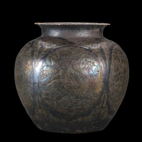 chinese Tang Dynasty pure silver phoenix pattern jar