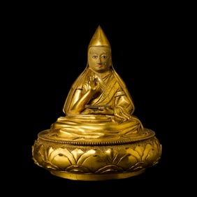 chinese 18th century Zanabazar style bronze gold Buddha sitting statue