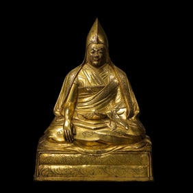 chinese 18th century Zanabazar style bronze gold Buddha sitting statue