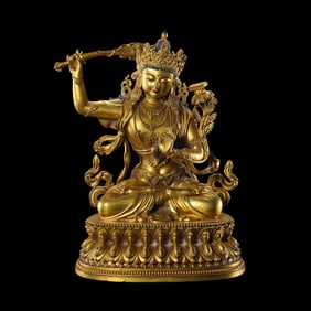 chinese Ming Dynasty bronze gold Buddha sitting statue