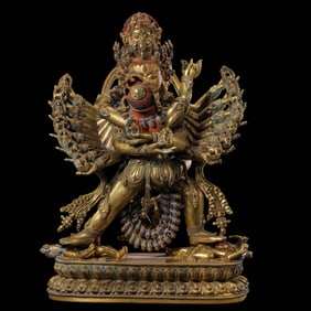 chinese Ming Dynasty bronze golden Buddha standing statue