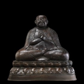 Chinese Qing Dynasty Guru Buddha Seated Statue
