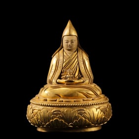 Chinese 18th Century Zanabazar Style Gilded Bronze Buddha Seated Statue