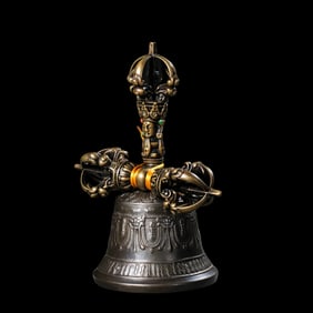 Chinese Qing Dynasty Dharma Instrument Copper Vajra Bell