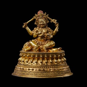 Chinese Ming Dynasty Gilded Bronze Buddha Seated Statue