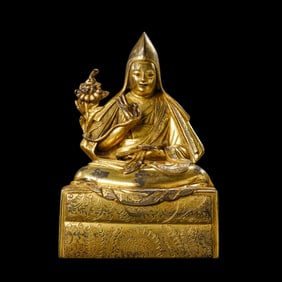 Chinese 18th Century Zanabazar Style Gilded Bronze Buddha Seated Statue