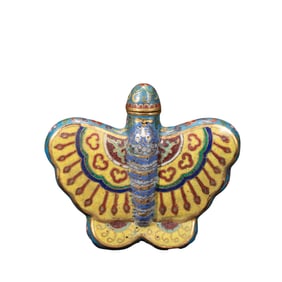 Chinese Qing Dynasty cloisonné butterfly snuff bottles