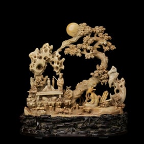 Chinese Qing Dynasty Shoushan stone carved ornaments