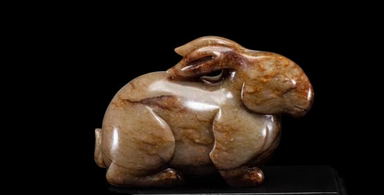 Chinese Liao Dynasty jade lying rabbit