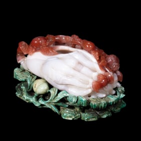 Chinese Qing Dynasty agate brush washer