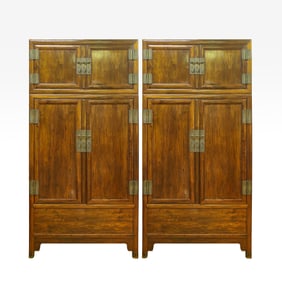 A pair, china Qing Dynasty Huanghuali wood cabinets
