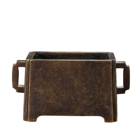 Double-ear copper square furnace from Xuande period of Ming dynasty, china