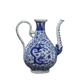 Chinese Ming Dynasty Jiajing period blue and white dragon pattern pot