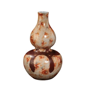 Chinese Qing Dynasty Yongzheng period stone pattern glaze gourd bottle